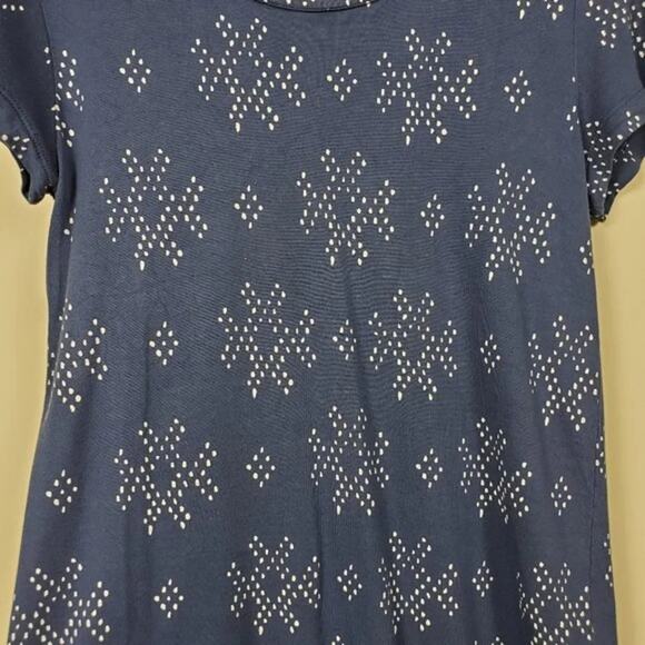 GAP Luxe Luxueux Short Sleeve Top Navy Blue White Print Women Size S - Picture 4 of 8
